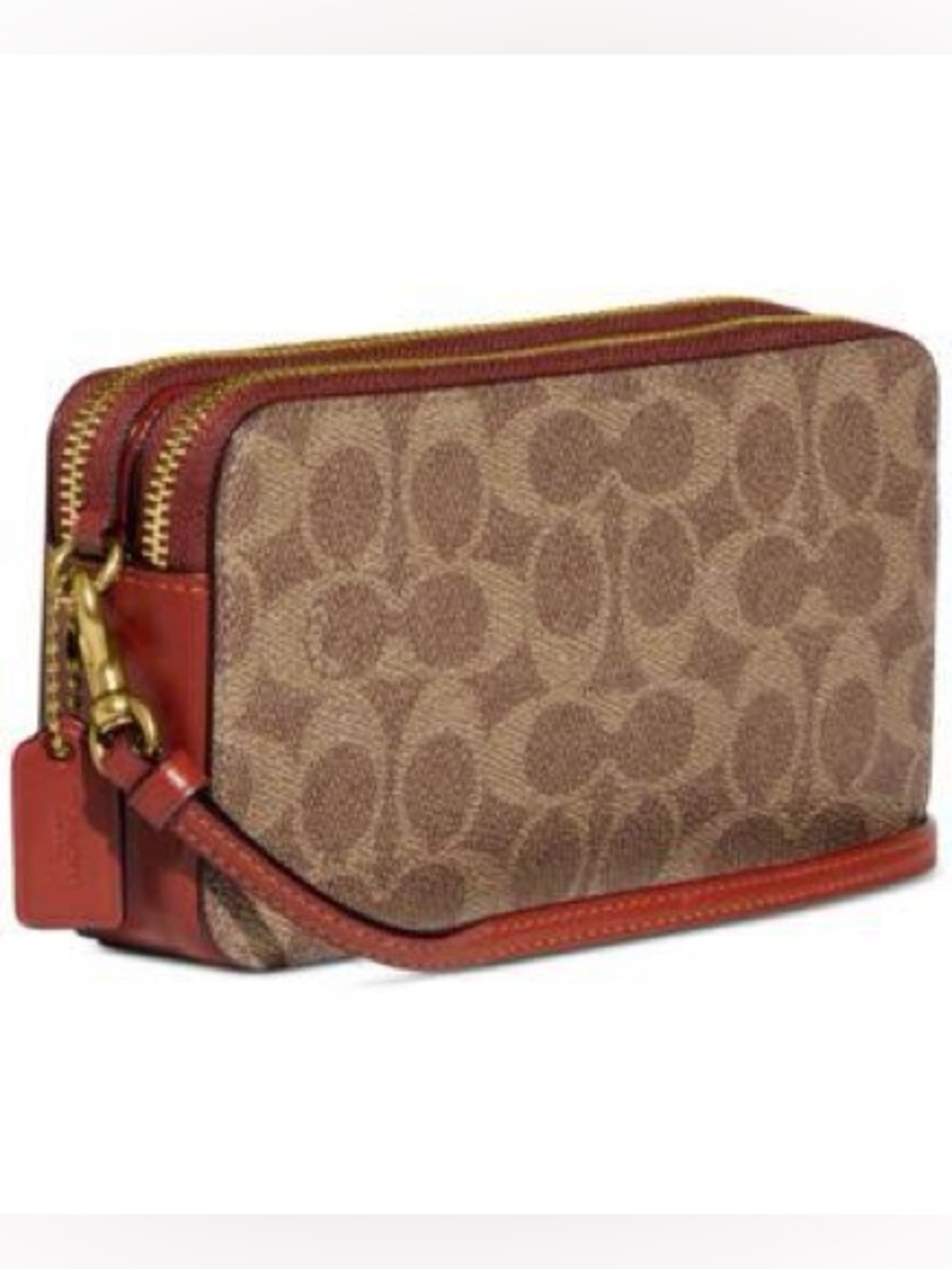 Coach Kira Tan/Brown Signature Canvas Crossbody